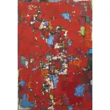 Composition rouge by Natalia Dumitresco, 1955, Huile sur toile, sold Nov 2016
