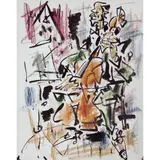 Le Violoncelliste by Eugène Paul dit Gen Paul, circa 1962, Gouache et crayon gras sur papier, sold Nov 2016
