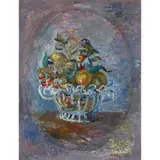 Corbeille de fruits (Nature morte à Antibes) by Kostia Terechkovitch, 1947, Huile sur toile, sold Nov 2016