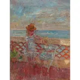 Les petites filles modèles (France et Nathalie sur la terrasse d'Antibes) by Kostia Terechkovitch, 1947, Huile sur toile, sold Nov 2016