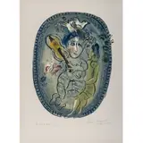 Le jeu - 1966 by Marc Chagall, Lithographie en couleurs, signée et justiféee "épreuve d'artiste IV/XXV", sold Nov 2016