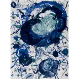 Poèmes dans le ciel - 1988 - 1 planche by Sam Francis, Lithographie en couleurs, à dominante bleu, signée et justifiée "s/z", sold Nov 2016