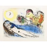 Bonjour sur Paris - 1952 by Marc Chagall, Lithographie en couleurs, non signée, sold Nov 2016