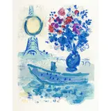 Bateaux Mouche au bouquet - 1963 by Marc Chagall, Lithographie en couleurs sur Arches, issue de "Regards sur Paris", sold Nov 2016