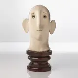 Tête d'homme by Jean-Jules Chasse-Pot, Terre cuite peinte et verre sur plexi noir, sold Oct 2016