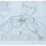 Etude pour le violoniste by Jean-Jules Chassepot, 1991, Encre de plomb sur papier, sold Oct 2016