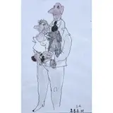 Ma femme et mon chien by Jean-Jules Chassepot, 2009, Encre et gouache sur papier, sold Oct 2016
