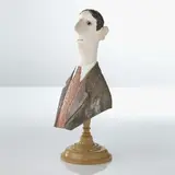 Portrait by Jean-Jules Chasse-Pot, 1990, Résine peinte, verre et socle en bois, sold Oct 2016