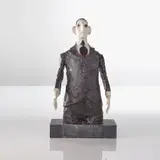 Homme by Jean-Jules Chasse-Pot, Terre cuite peinte et verre, sold Oct 2016