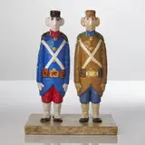 Les sentinelles by Jean-Jules Chasse-Pot, 1996, Résine peinte et verre sur socle en bois, sold Oct 2016