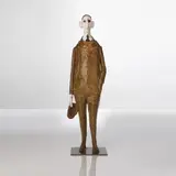 Le mineur polonais by Jean-Jules Chasse-Pot, Bronze peint et verre, sold Oct 2016