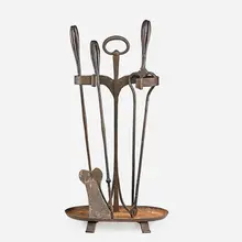 Rare Firetool Set With Stand by Gustav Stickley, sold Sep 2017