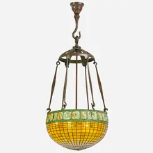 Large Turtleback Chandelier by Tiffany Studios, sold Sep 2017