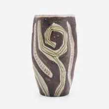 Vase by Guido Gambone, c. 1960, glazed stoneware, sold May 2023