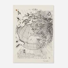 4D Time World (from the 4D Time Lock portfolio) by Buckminster Fuller, 1928, mimeograph, sold May 2023