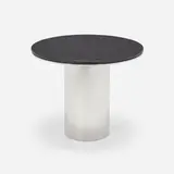 Anello dining table by Brueton, c.1975, stainless steel, marble, sold May 2023