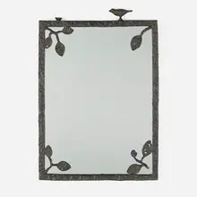 Mirror by Diego Giacometti, c. 1970, patinated bronze, mirrored glass, sold May 2023