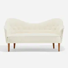 Sofa by Carl Malmsten, c. 1950, upholstery, beech, sold Apr 2023