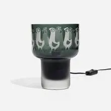 Table lamp by Ove Sandeberg, 1954, blown and etched glass, sold Apr 2023