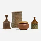 Collection of four vases by Stig Lindberg, c. 1965, glazed stoneware, sold Apr 2023