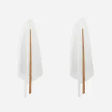 Sconces, pair by Hans Agne Jakobsson, c. 1955, acrylic, enameled steel and brass, ash, sold Apr 2023