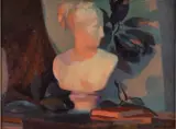 Still Life with Bust by Hattie Saussy, Oil on Board, offered Nov 2015