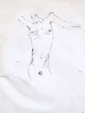 Female Christ by Fernando Puma, Pen and ink on paper, offered Dec 2020