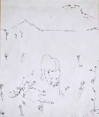 Tazza by Fernando Puma, Pen and ink on paper. Initialed bottom left, offered Dec 2020