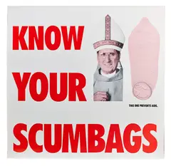 Know Your Scumbags by Richard Deagle + Victor Mendolia, lithograph on heavy card stock. 1989, offered Oct 2020