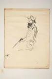 Art Dealer by Fernando Puma, Pen and ink on paper, offered Oct 2020