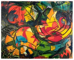 Lines by James Bridge, Oil on canvas, offered Oct 2020