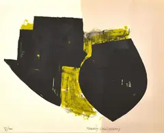 Composition by Manolis Calliyannis, 1953, Lithograph. Pencil, offered Oct 2020