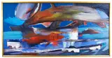 Untitled by Mid-Century, Oil on masonite. Initialed "H.R." bottom right. Artist unknown or signature unidentified, offered Oct 2020