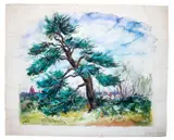 Provincetown Landscape by Betty Kathe, 1945, Watercolor on paper, offered Oct 2020
