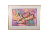Twin Wave (From the Snap-line Series) by Ronald Davis, 1979, Lithograph printed from 2 screens, 7 aluminum, offered May 2020