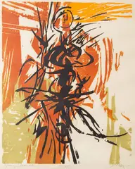 Spring Dance by Seong Moy, woodcut, offered May 2020