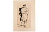 Standing Women by František Srp, Pen and ink on paper, offered May 2020