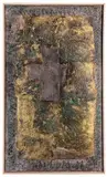 Last Page by Apo Din, 1992, acrylic, book pages and marble dust on canvas, offered May 2020