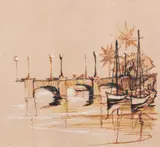 Bridge to Miramar by Charles Wheeler Locke, Pen and ink and wash on paper, offered May 2020