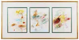 Triptych by David Miller, Watercolor, gouache and ink on paper, offered May 2020