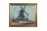 Windmill on the North Sea by Per Sonne, Oil on canvas. Initialed and, offered May 2020