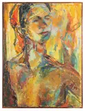 Girl with the Orange Scarf by Marjorie S. Romyns, Oil on canvas, offered May 2020