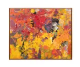 Untitled - Colorful Abstract - 1957 by Carol Haerer, oil on canvas, sold Dec 2024