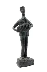 Untitled - Accordion Player - undated by Chaim Gross, bronze, sold Dec 2024