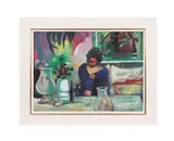 Woman with Wine Glass by William Tolliver, serigraph on paper, sold Dec 2024