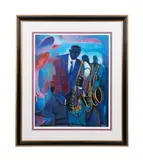 Smoking by William Tolliver, lithograph on paper, sold Dec 2024