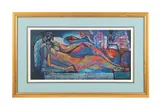 Reclining Nude by William Tolliver, lithograph, sold Dec 2024