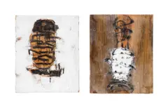 Legs Sailing to My Head and 'Vessels of Sleep - circa 1997 by Udo Nöger, acrylic, sold Dec 2024