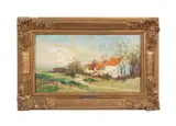Untitled - Landscape by Gustave Halbart, oil on panel, sold Jan 2025