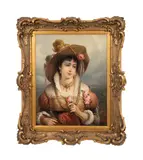 Untitled - Portrait of a Lady in Hat by Franz Russ the Younger, oil on canvas, sold Jan 2025